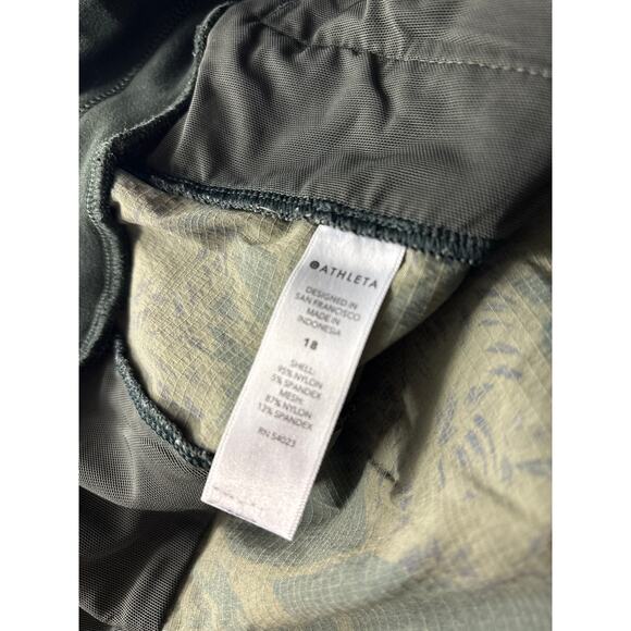 ATHLETA Trekkie North Printed Ripstop Jogger Olive Green Floral Sz 18 - Picture 7 of 10